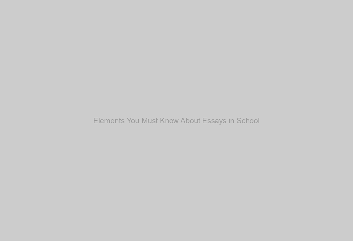 Elements You Must Know About Essays in School